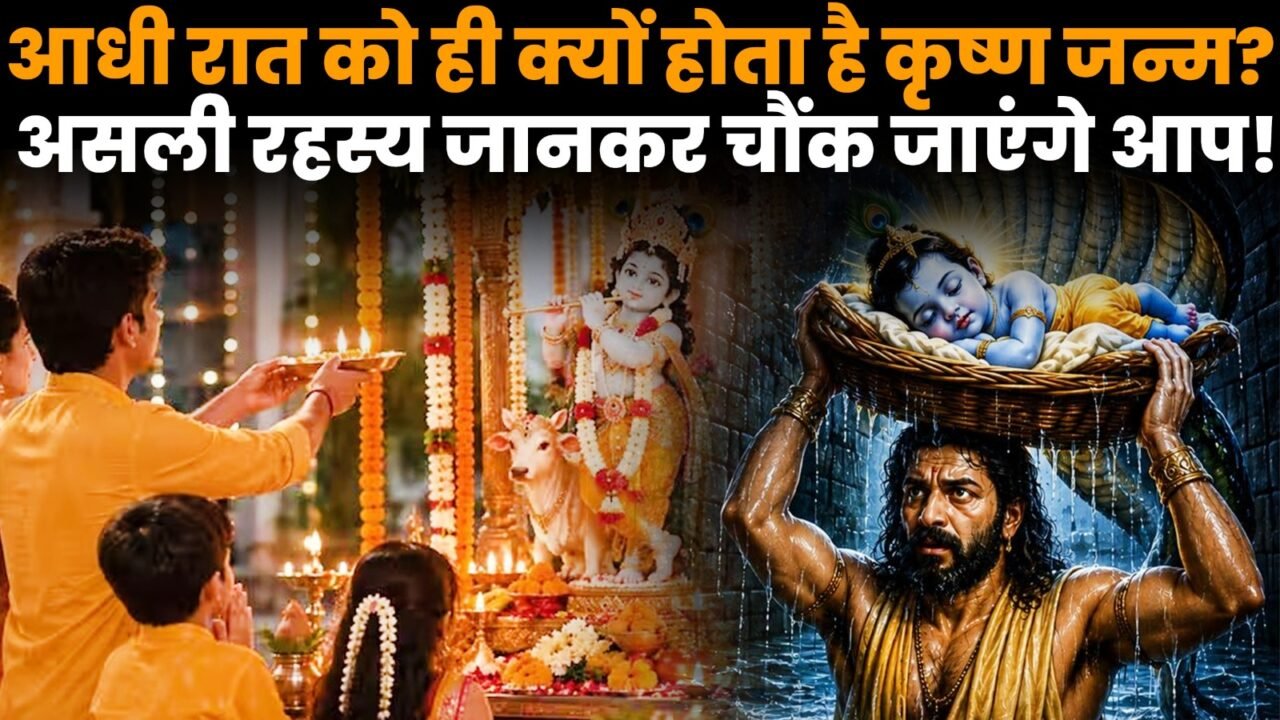 जन्माष्टमी पर आधी रात भगवान श्रीकृष्ण के जन्म का उत्सव