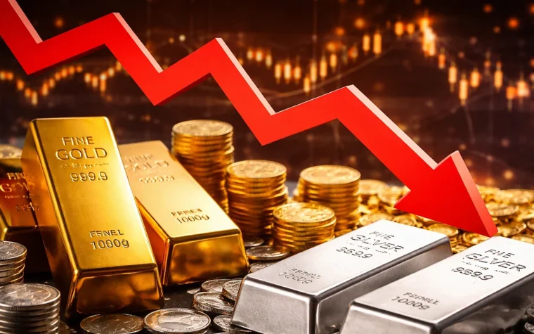 Gold और Silver की कीमतों में गिरावट का बाजार अपडेट